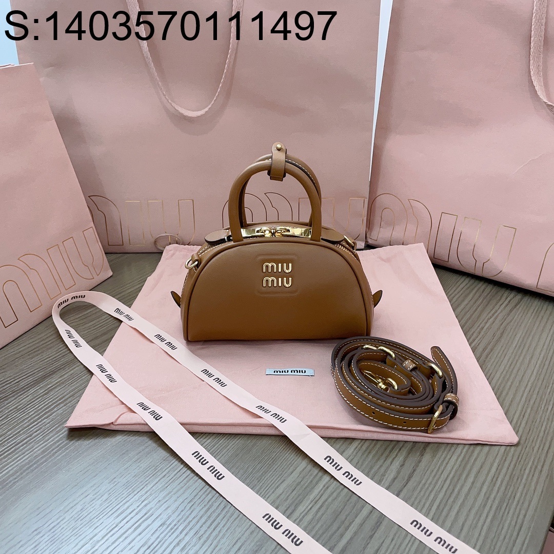 [JHL] 미우미우 레더 탑 숄더백 18*11.5*8cm 5BP0M 커피 