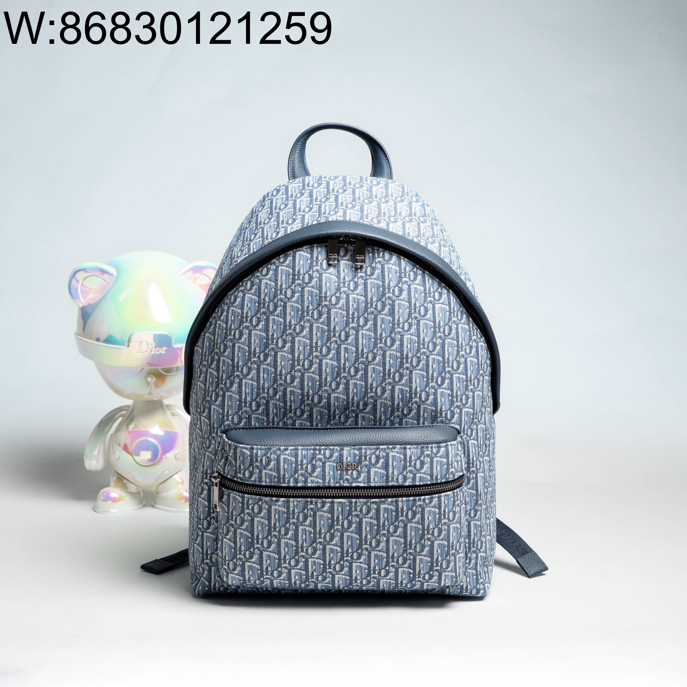 [JHL] 디올 라이더 백팩 오블리크 자카드 블루 30*42*15cm